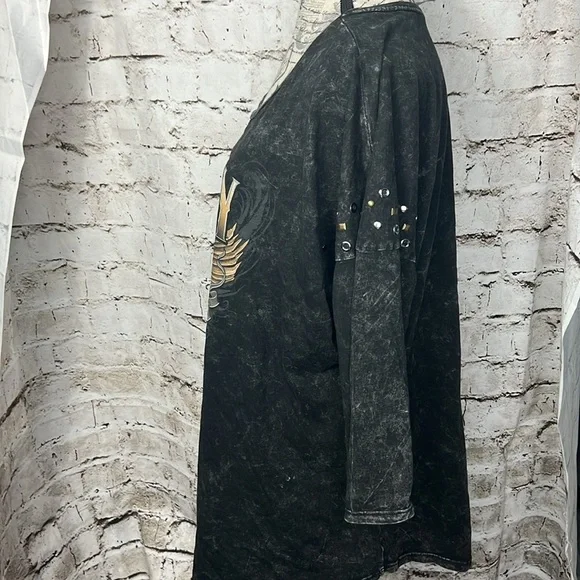 Harley-Davidson Women’s 2X | 3/4 Sleeve | RAF Mildenhall Military | Studded Top - Picture 5 of 14